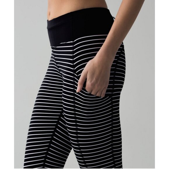 Lululemon Speed Tight II in Parallel Stripe Black White / Black - Picture 3 of 16